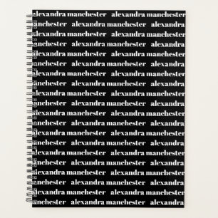 Typographie moderne noir blanc nom personnalisé mo
