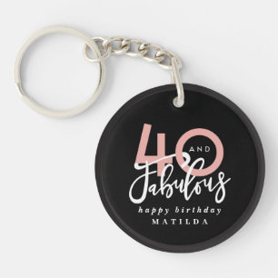 Typographie moderne noir et rose 40e anniversaire