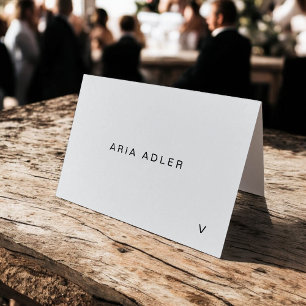 Typographie moderne Nom Vegan Mariage Cartes de pl