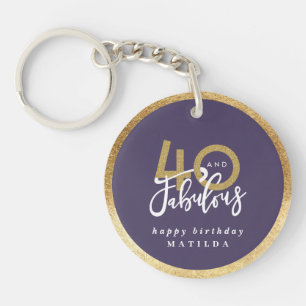 Typographie moderne violet or 40e anniversaire