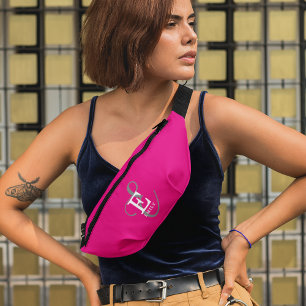 Typographie Monogramme Élégante Personnalisée Rose