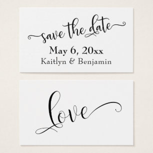 Typographie noir blanc Enregistrer la carte d'inse