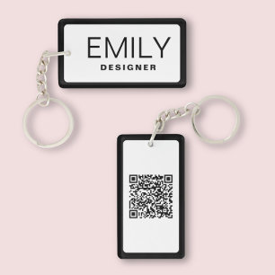 Typographie noire moderne Bordure noire Code QR