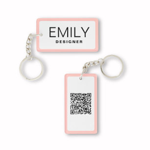 Typographie noire moderne Bordure rose Code QR