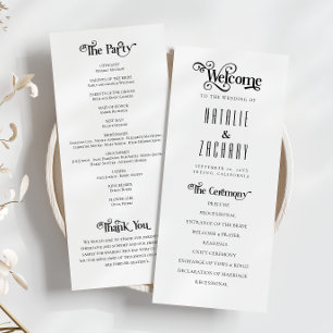 Typographie officielle Programme de mariage noir b