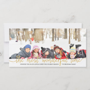 Typographie Parties scintillant or Faux Carte phot