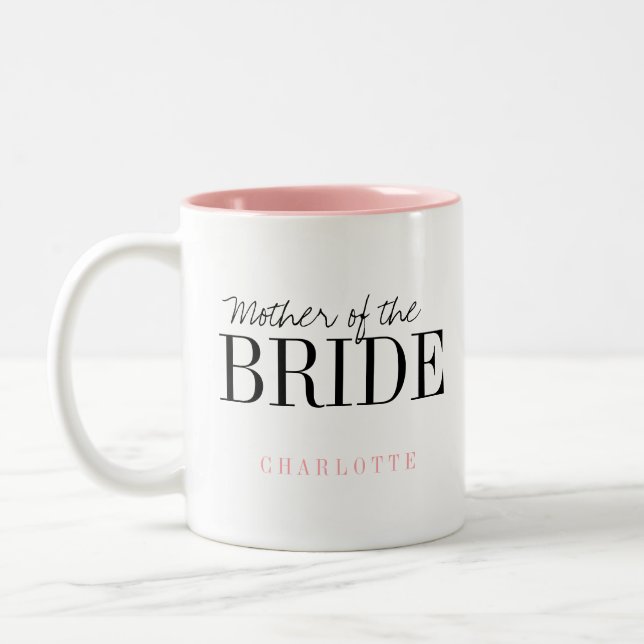 Typographie personnalisée mère de la mariée mug (Gauche)