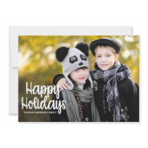 Typographie Plaid Big Photo Holiday Carte Plat