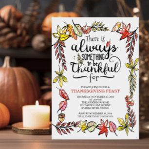 Typographie Remerciement Thanksgiving Invitation
