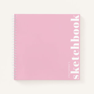 Typographie rose Pastel Livre de croquis personnal