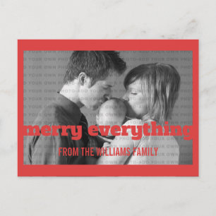 Typographie rouge Joyeux tout Photo Carte postale