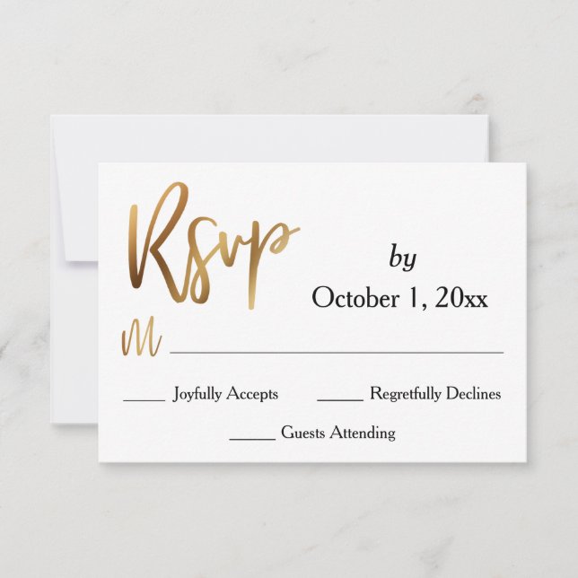 Typographie RSVP or, Bokeh et Black Back (Devant)