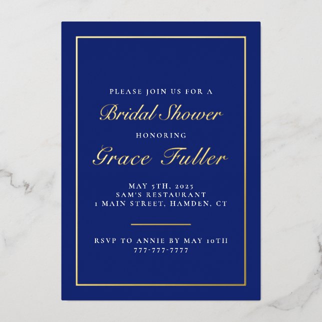 Typographie simple et élégante Foil Invitation (Recto)