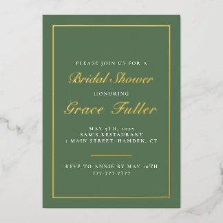 Typographie simple et élégante Foil Invitation