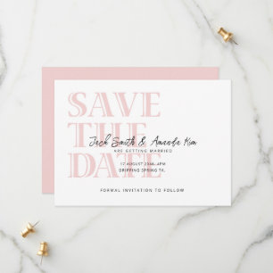 Typographie simple rose plat Enregistrer la carte