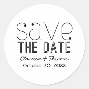 Typographie tendance Enregistrer Stickers Date, No