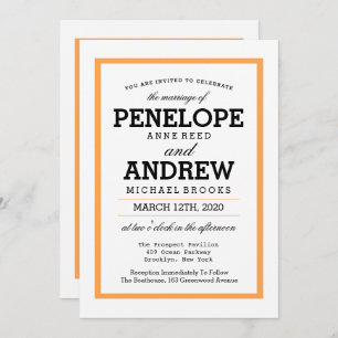 Typographie traditionnelle Invitations de mariage