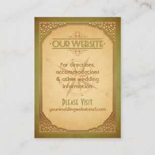 Typographie vintage Carte de site Gold Green Compa