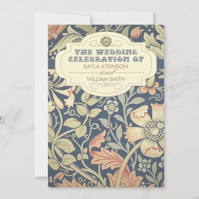 typographie vintage invitations de mariage colorée (Devant)