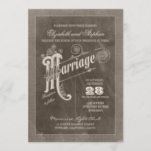 Typographie vintage invitations de mariage stylisé