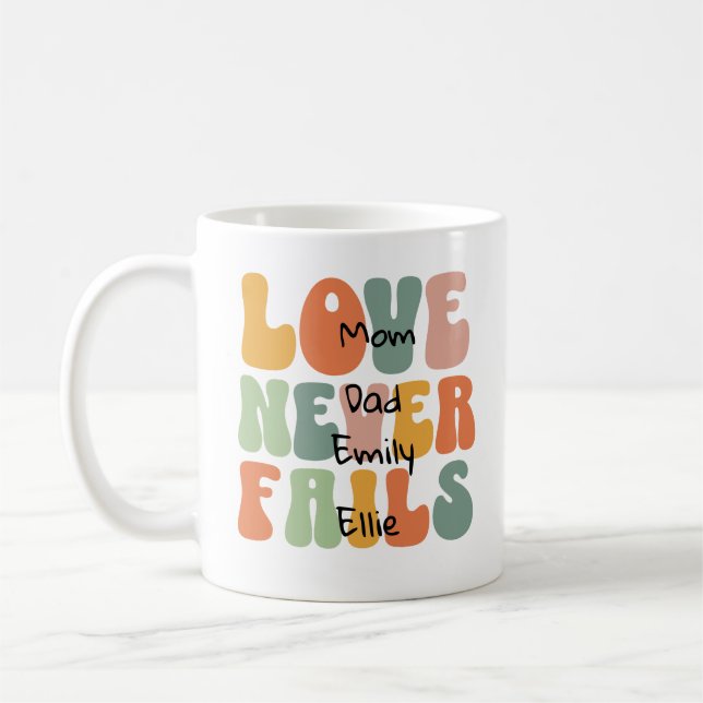 TYPOGRAPHIE Weich Pastell LIEBE Persönliche Tasse (Links)