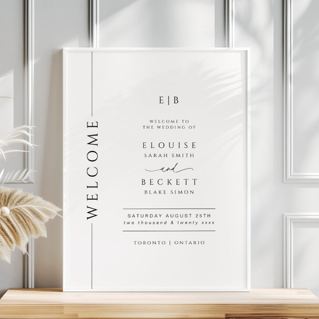 Typography Black and White Wedding Welcome Poster (Créateur téléchargé)