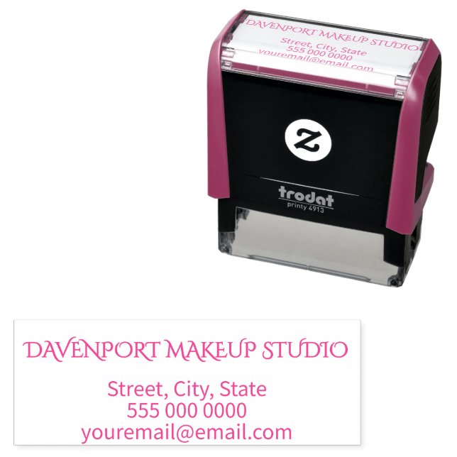 Typography Business Name Return Address Phone Permastempel (Beispiel)