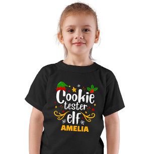 Typography Cookie Tester Elf Familie passend T-Shirt