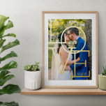 Typography Love Initials Wedding Date Photo Foliendrucke<br><div class="desc">Modern and romantic wedding photo print with LOVE written in a gold foil typography over your wedding photo,  personalized with your initials and wedding date.</div>