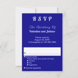 Typography Style Dark Blue Portrait Wedding RSVP