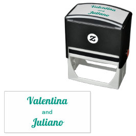Typography Style Minimalist Green Wedding Stamp Permastempel