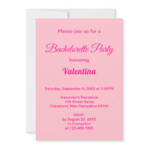 Typography Style Pink Bachelorette Party