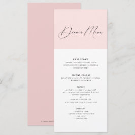 Typologie des Abendmenüs minimalistisch rosa und w Einladung
