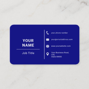 Typologie Minimalistischer Navy Blue-White-Logos Visitenkarte