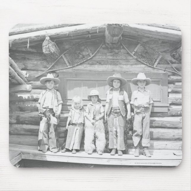 Typranch-Foto der Kinder im Cowboy kleidet Mousepad (Vorne)