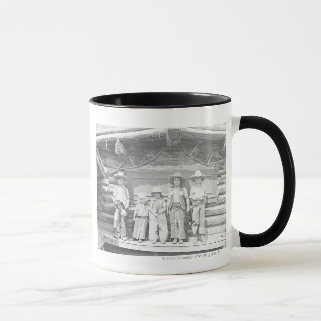 Typranch-Foto der Kinder im Cowboy kleidet Tasse (Rechts)