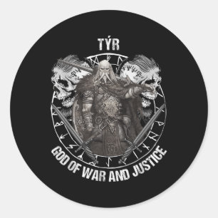 Tyr Götter des Krieges und der Gerechtigkeit, die  Runder Aufkleber