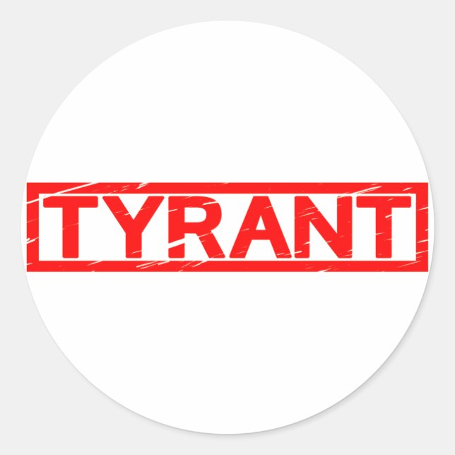 Tyrann-Briefmarke Runder Aufkleber (Vorderseite)