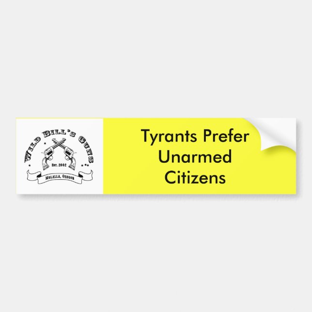 Tyrannen bevorzugen unbewaffnete Bürger Autoaufkleber (Vorne)