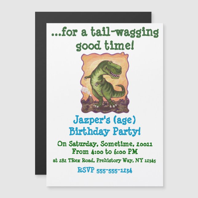 Tyrannosaurus Geschenke und Zubehör Magneteinladung (Vorne/Hinten)