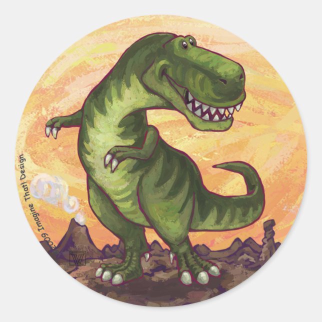Tyrannosaurus Geschenke und Zubehör Runder Aufkleber (Vorderseite)