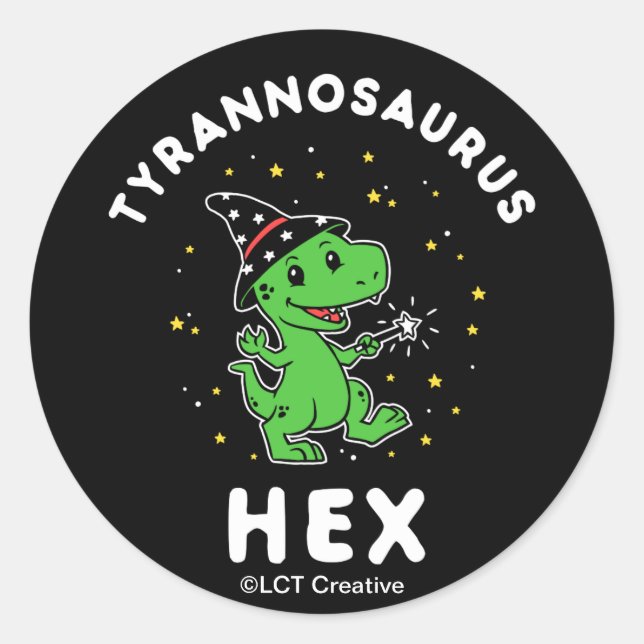 Tyrannosaurus Hex Runder Aufkleber (Vorderseite)