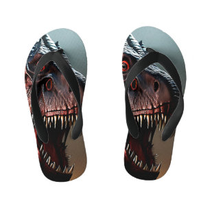Tyrannosaurus Rex Beängstigendes Gesicht, Flip Flo Kinderbadesandalen