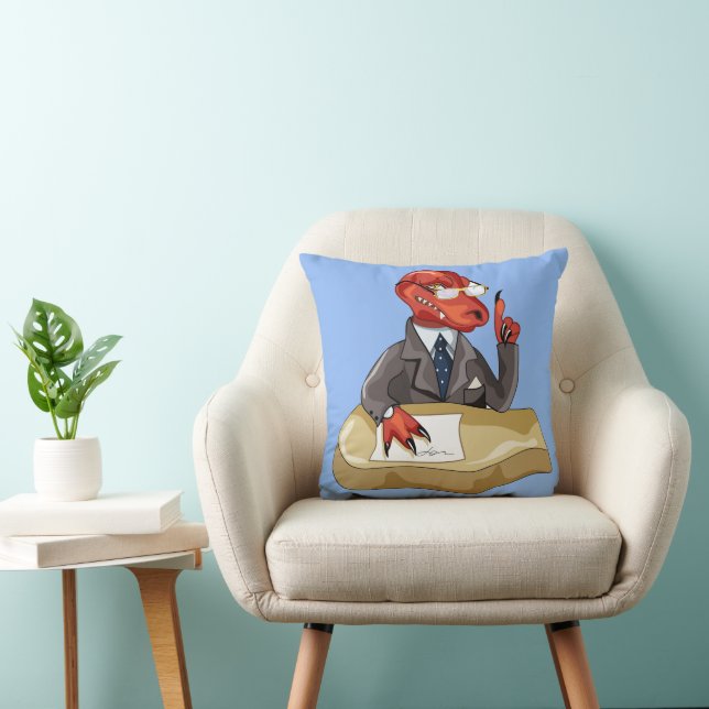 Tyrannosaurus Rex Boss sitzt an einem Schreibtisch Kissen (Stuhl )