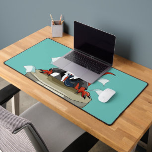 Tyrannosaurus Rex Boss sitzt an einem Schreibtisch Schreibtischunterlage