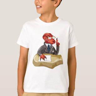 Tyrannosaurus Rex Boss sitzt an einem Schreibtisch T-Shirt