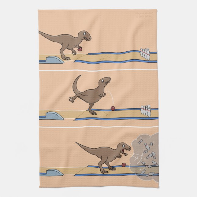 Tyrannosaurus Rex Bowlings-Küchen-Tuch Geschirrtuch (Vertikal)