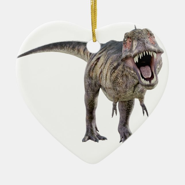 Tyrannosaurus Rex, der nach vorn brüllt Keramik Ornament (Vorne)