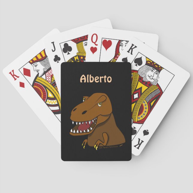 Tyrannosaurus Rex Dino personalisierte Spielkarten (Rückseite)