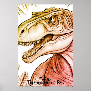 Tyrannosaurus Rex Dinosaur auf Schlafzimmer-Wandpo Poster